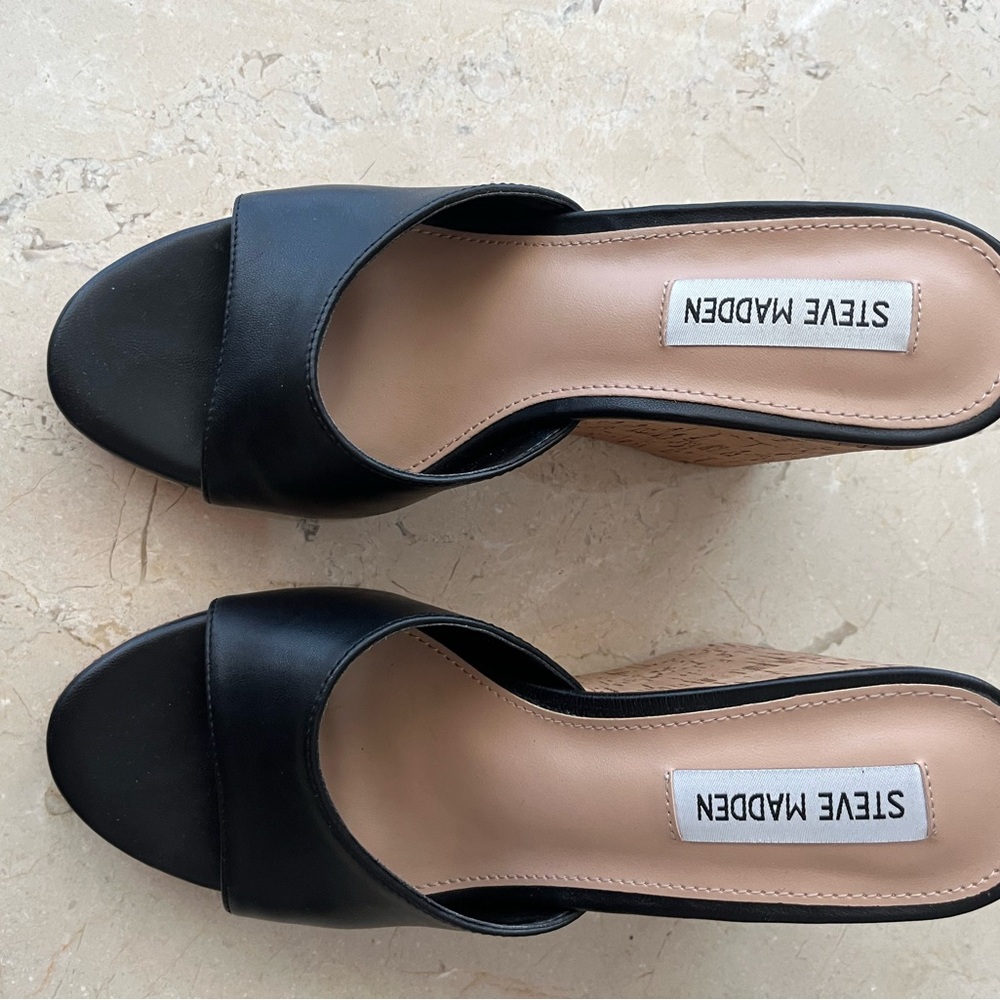 Steve Madden Black Wedge Shoes Versatile Design